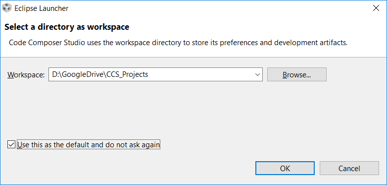 CCS Workspace Selection