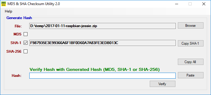 Checksum Utility Example