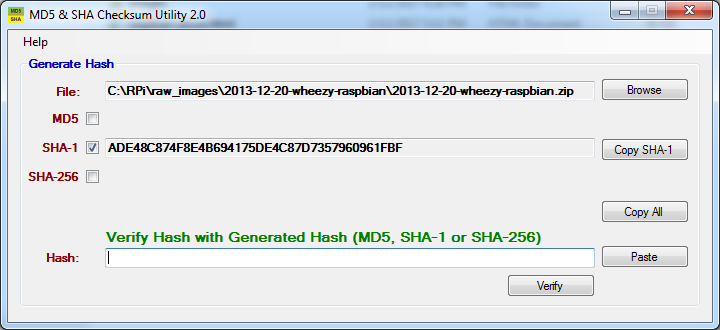Checksum Utility Example